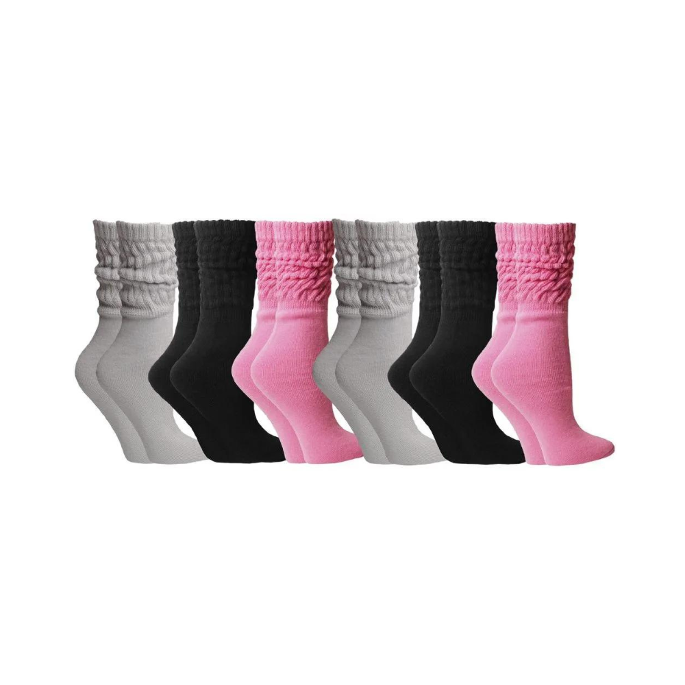 6 Pairs Yacht & Smith Women's Slouch Socks Size 9-11