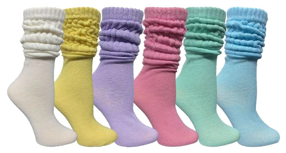 6 Pairs Yacht & Smith Women's Slouch Socks Size 9-11