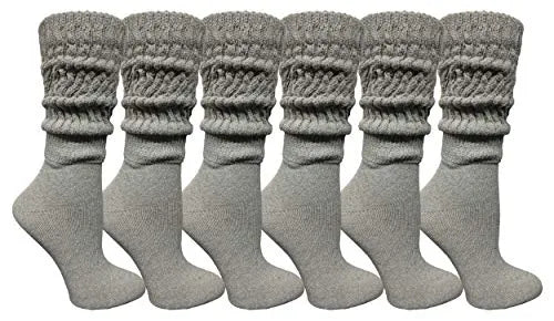 6 Pairs Yacht & Smith Women's Slouch Socks Size 9-11