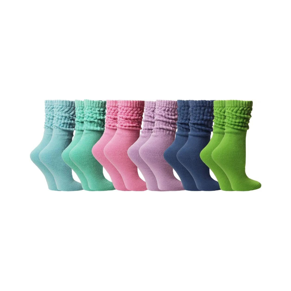 6 Pairs Yacht & Smith Women's Slouch Socks Size 9-11