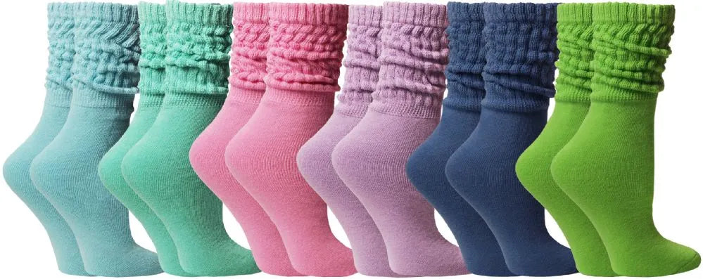 6 Pairs Yacht & Smith Women's Slouch Socks Size 9-11