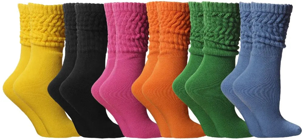 6 Pairs Yacht & Smith Women's Slouch Socks Size 9-11