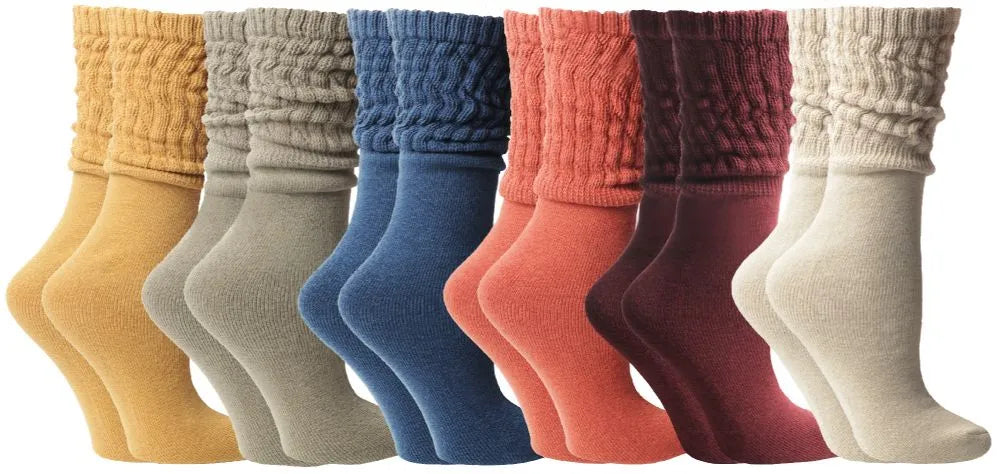 6 Pairs Yacht & Smith Women's Slouch Socks Size 9-11